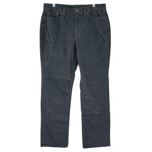 L.L.Bean Women's 14 REG BeanFlex‎ Corduroy Pants Straight Leg Stretch Gray/Blue